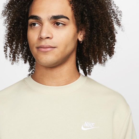 NWT NIKE Fleece Crewneck Cream White SIZE XXL - Picture 2 of 4